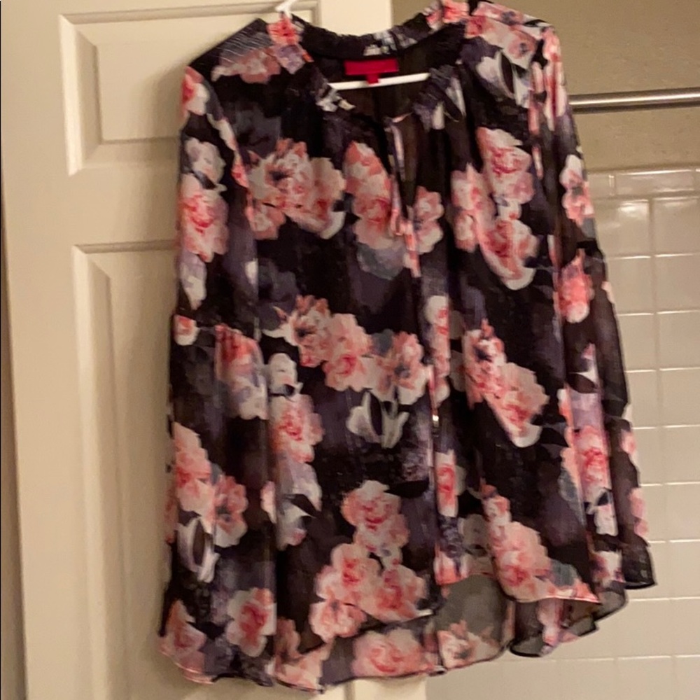 Floral sheer blouse